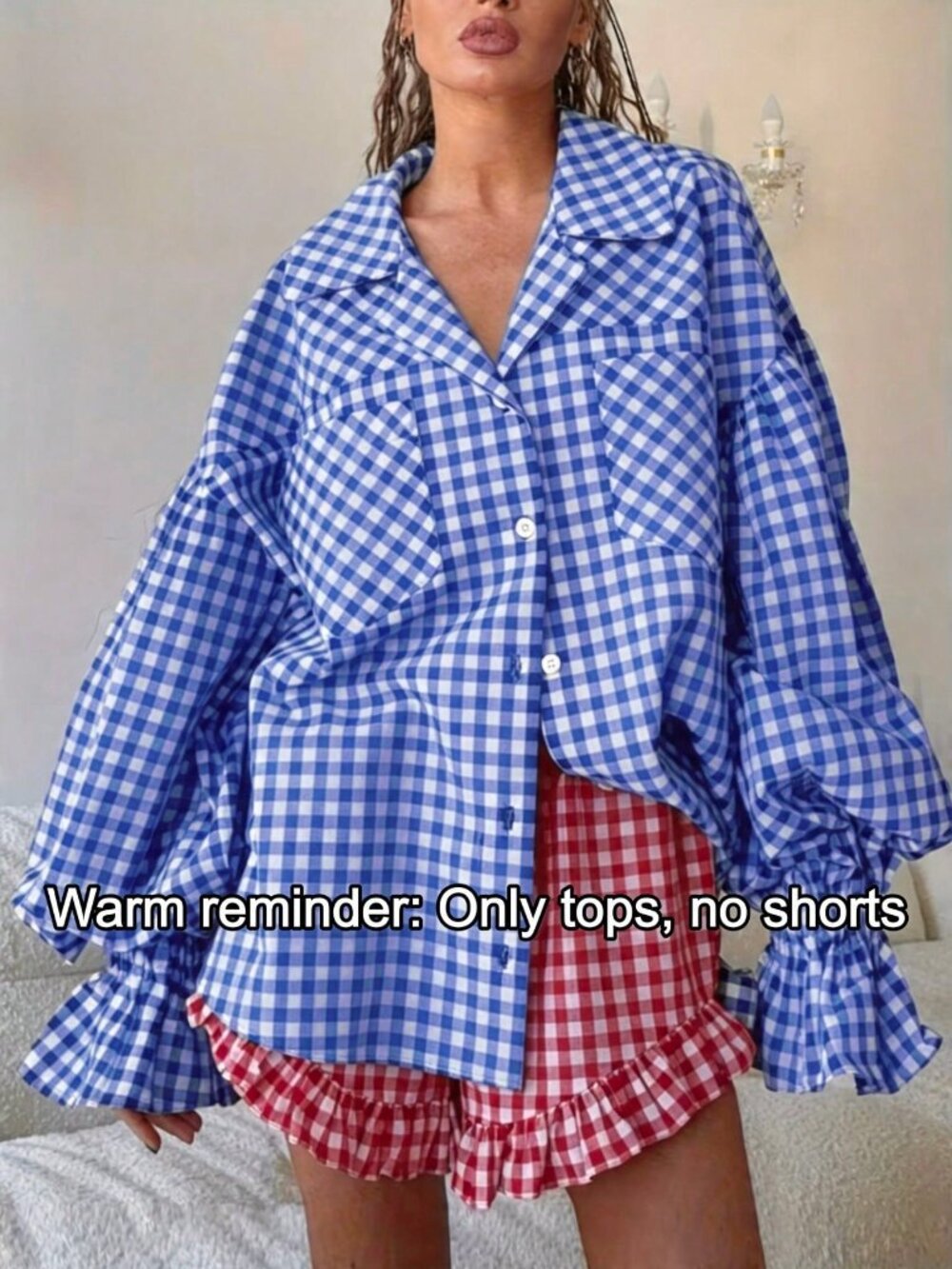 Blue And White Casual Women's Shirt - Picture 5 of 5